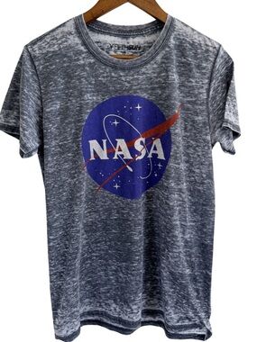 NASA Graphic Shirt Mens Medium Gray Marled Space Science Tee